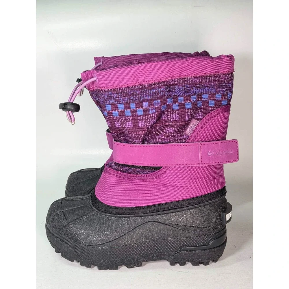 Columbia Powderbug Plus‎ II Youth Boots Size 13 Purple Black Winter Snow Shoes